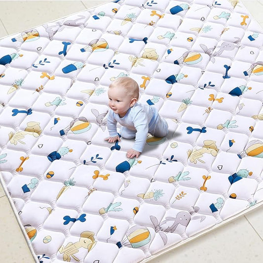 Premium Foam Baby Play Mat for Floor 79" X 71", Extra Large Soft Thicker Playmats for Babies, Toddlers, Infants, Foldable & Machine Washable Baby Crawling Mat for Playpen