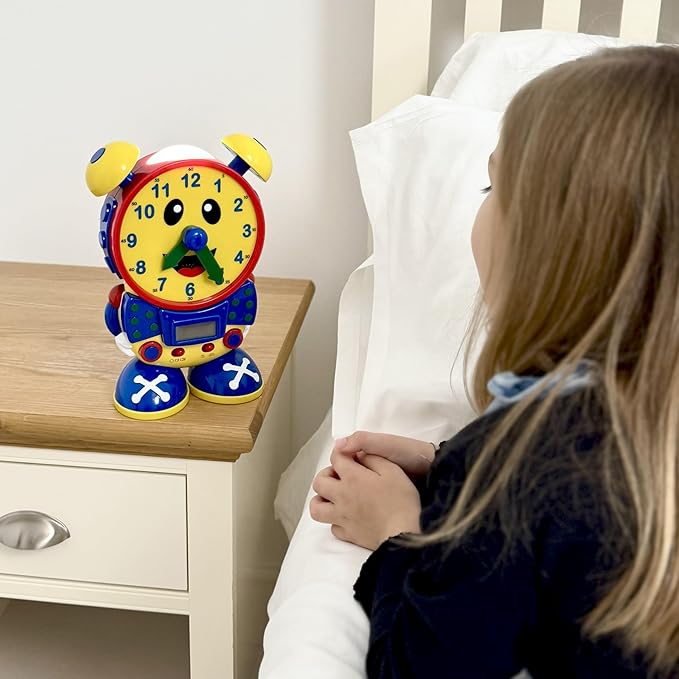 The Learning Journey Telly The Teaching Time Clock, Electronic Analog & Digital Time Telling Aid with Two Quiz Modes & Night Light,Multi