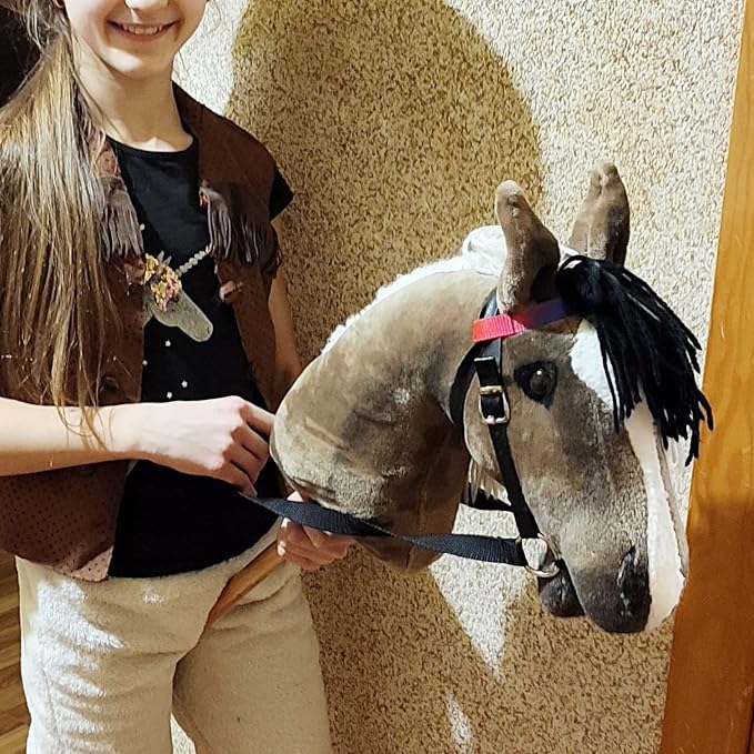 Brown Stick Hobby Horse A3 | Realistic Horse Head on Stick | Hobby Horse Whith Bridle