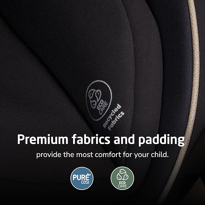Maxi-Cosi Kani 4-in-1 Infant Kids Convertible Car Seat, Rear-Facing, Forward-Facing, Booster, Slim 3-Across Fit, Magnetic Buckle, 5-Position Recline, Fits 5-100 lbs, 19-57 in, Caspian Caviar