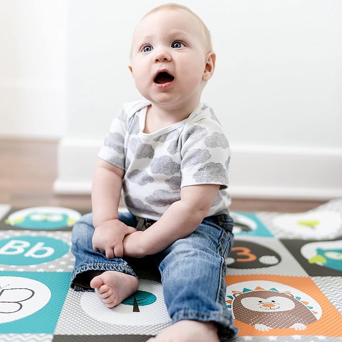 bblüv - Mülti - Soft, Reversible and Safe Playmat - Water Resistant, Indoor and Outdoor Use (Tiles)