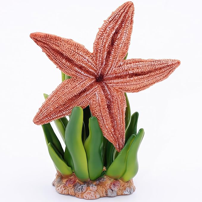 Gemini&Genius Starfish with Seaweed Ocean Toys for Kids 3-5 Years Old, Realistic Sea Animal Action Figures, Starfish Figurine for Toddlers, 2Pcs Gift for Educational, Display, Play, Collection Toys