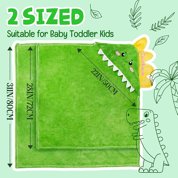 Custom Hooded Baby Towels with Name, Personalized Bunny Easter Gifts for Toddlers, Custom Baby Bath Towels for Newborn, Ultra Soft and Absorbent, Ideal for Girl Boy (Dinosaur)