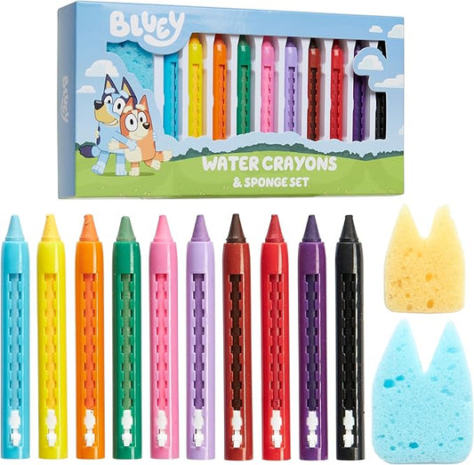 Bluey Bath Crayons for Kids Toddlers, Water Colouring Set Bath Toys Washable Non Toxic Easy Grip, Kids Gifts