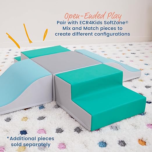 ECR4Kids SoftZone Junior Mix n' Match Step 360 Degree Climber, Beginner Playset, Emerald, 2-Pack