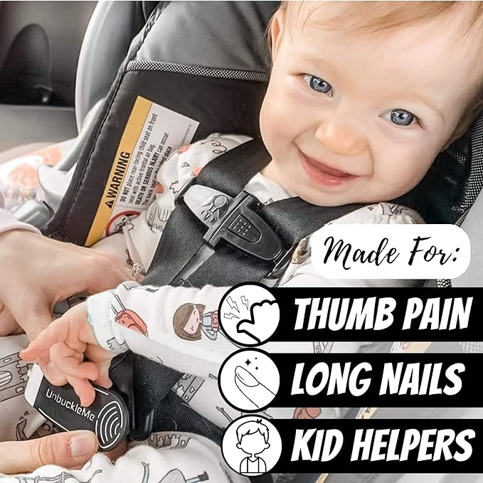 UnbuckleMe Car Seat Buckle Release Tool - Easy Opener Aid for Arthritis, Long Nails, Older Kids - Button Pusher for Infant, Toddler, Convertible 5 pt Harness car Seats - As Seen on Shark Tank (Red)