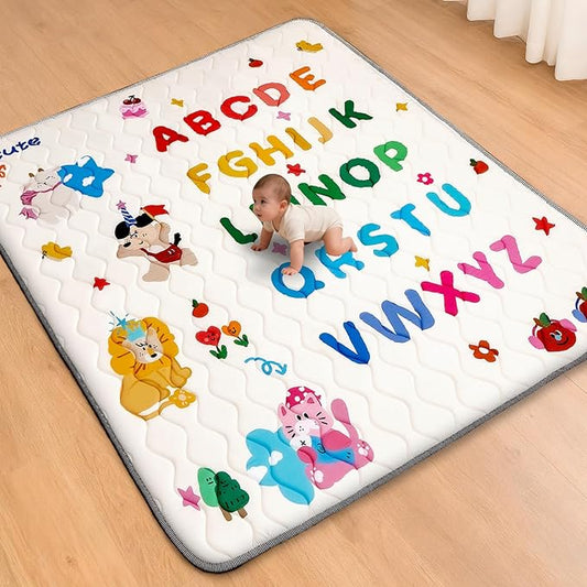 RONGFA Baby Play Mat for Floor, 71'' x 59'' Thicken Foam Soft Padded Mat for Baby, Playpen Mat for Toddlers Infant Kids, Machine Washable, Non-Slip Bottom Safe for Crawling (Circus)