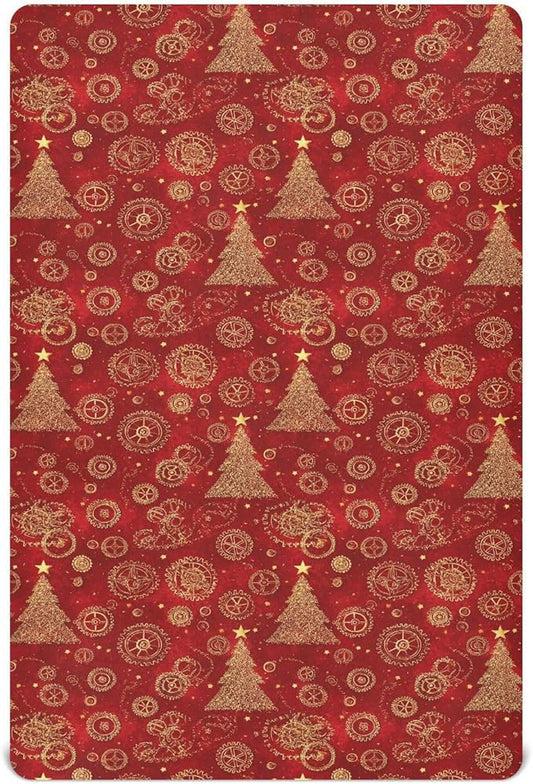 Baby Crib Sheet Sparkles Christmas Tree Crib Mattress for Boys and Girls Playard Sheet Soft Breathable Fitted Baby Mattress Cover 52x28in