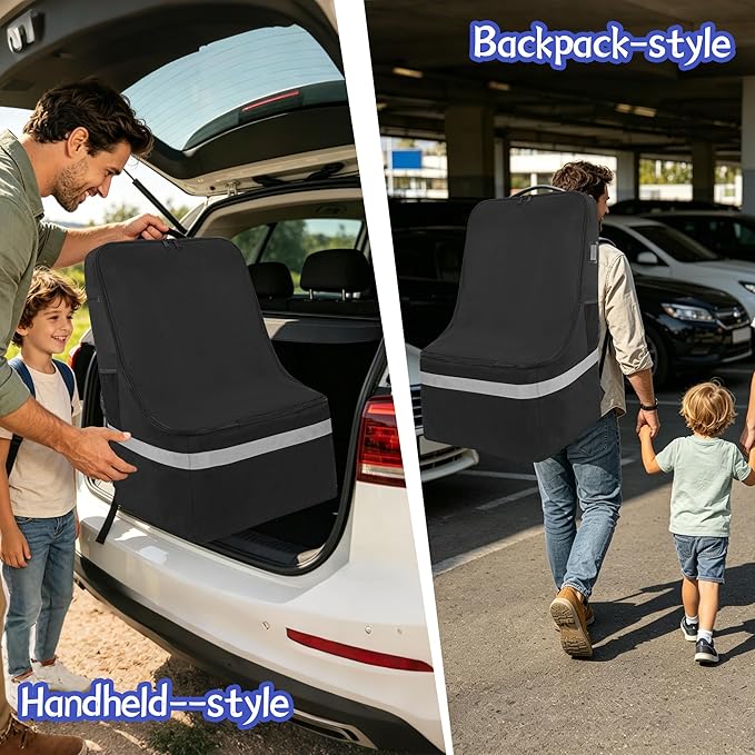 IBVIVIC Padded Car Seat Travel Bag for Airplane, Heavy Duty Car Seat Bag for Air Travel Gate Check Carseat Carrier Bag with Shoulder Strap, Fits Most Baby & Infant Car Seats