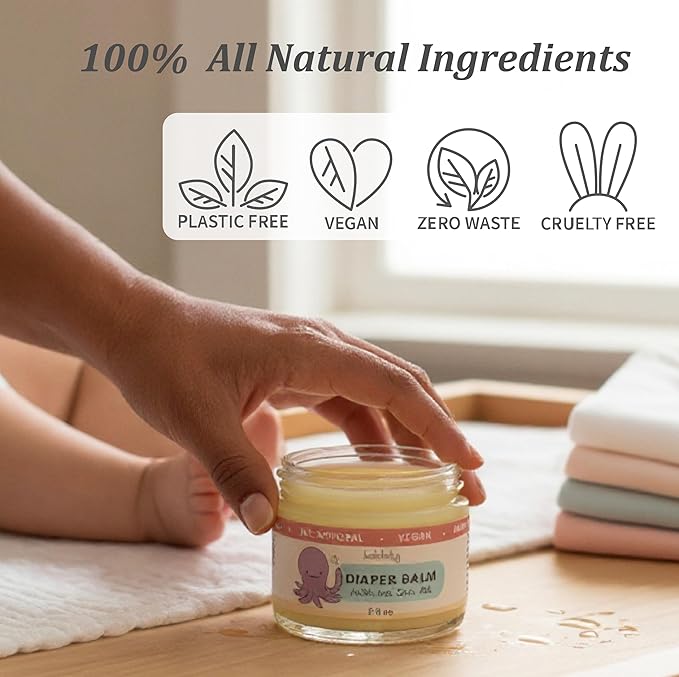 Diaper Balm by Balm Baby – Natural Diaper Rash Cream & Multipurpose Baby Skin Ointment with Calendula, Vegan - Soothing, Healing, Moisturizing – Newborn Cradle Cap (2-Pack)