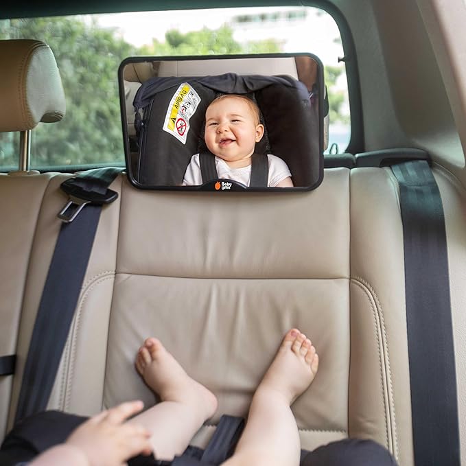 Baby Uma Baby Car Mirror – Shatterproof Backseat Accessory for Rear Facing Infant, Clear Wide View Design for Safe Travel Monitoring