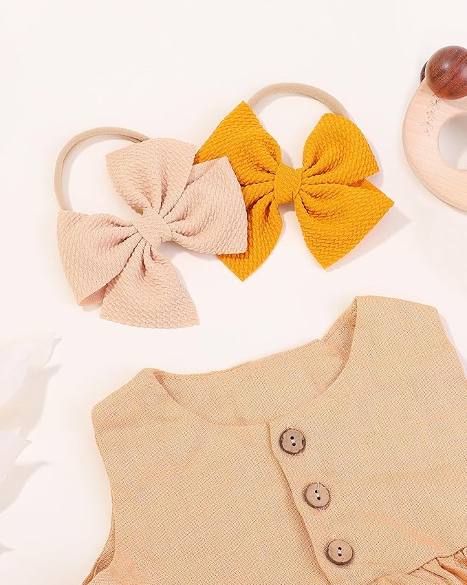 jollybows 20pcs Baby Girls Hair Bows Headband Nylon Hair Band Elastic Hair Accessories for Kids Infants Toddlers