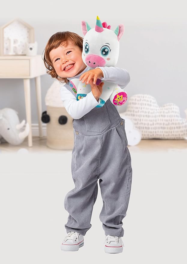 Clementoni Baby Scintilla 17962 Baby Scintilla Interactive Speaking Plush Animal, Music Game for Children from 6 Months, Activity Center for Sensory and Cognitive Development, Italian