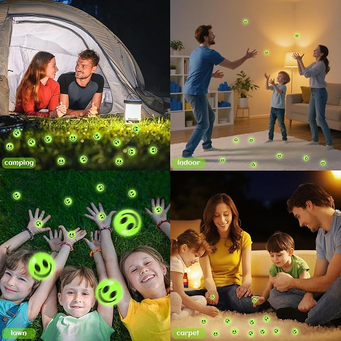 36 Pcs Bouncing Balls, Bouncy Balls for Kids, Luminous Bouncy Ball, 25mm Bouncing Rubber Balls for Kids Party Bags, Games Supplies