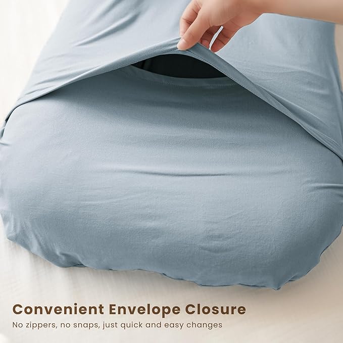 Konssy 2 Pack Baby Lounger Cover, Stretchy and Soft Newborn Lounger Cover, Infant Lounger Slipcover for Boys Girls, Covers Only (Blue Grass, Ice Blue)