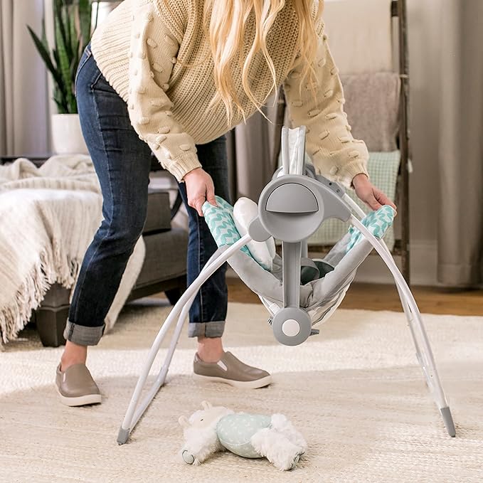 Ingenuity: ity by Ingenuity Swingity Swing Easy-Fold Portable Baby Swing, 0-9 Months Up to 20 lbs (Goji)