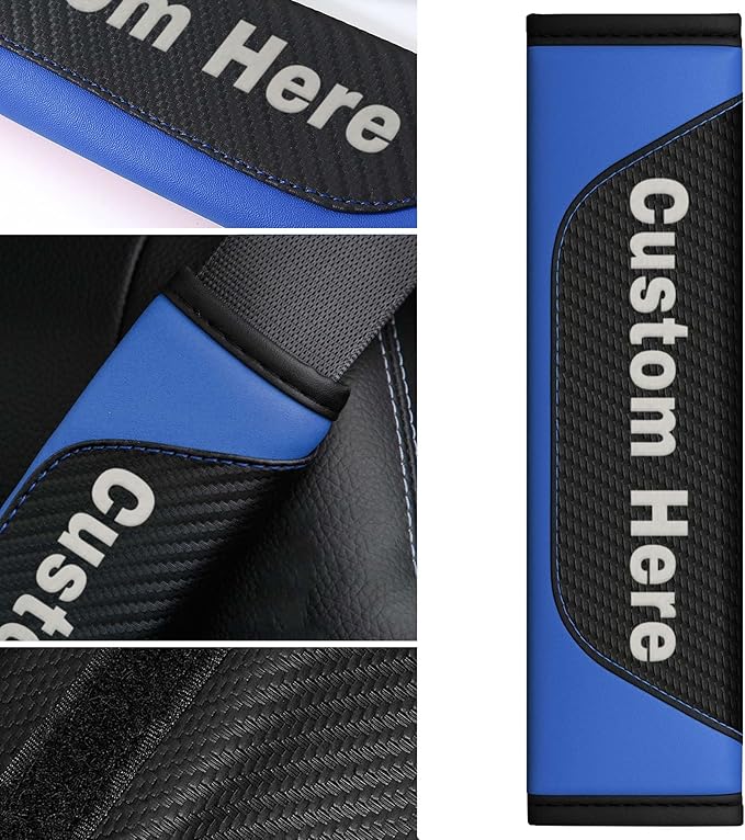 Custom Seat Belt Cover Pad - Personalized Carbon Fiber Seatbelt Shoulder Cushion, Auto Accessories for Cars Trucks SUVs