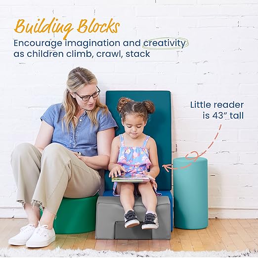 ECR4Kids SoftZone Crawl and Climb Playtime Playset, Building Blocks, Contemporary, 6-Piece