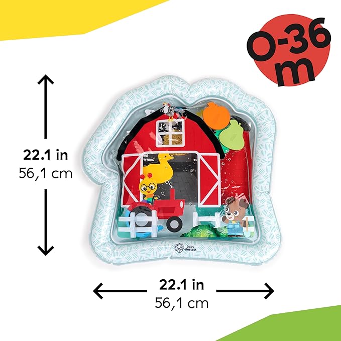 Baby Einstein Farm Explorers Cal's Sensory Barn Water Mat, Multisensory, Red, Ages 0-36 Months