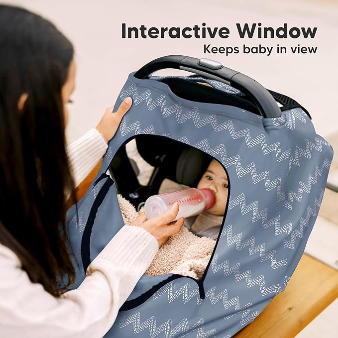 KeaBabies Winter Car Seat Cover Baby, Newborn - Universal Fit Infant Carseat Covers Baby Girl, Boy, Breathable, Lightweight Blanket,Easy to Use Stroller Canopy,Rain,Wind,Sun Shade(Indigo)