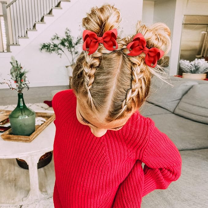 70 Pieces Hair Bows for Girls 3 Inch Grosgrain Ribbon Toddler Hair Accessories with Alligator Clips for Toddlers Baby Girls Kids Teens