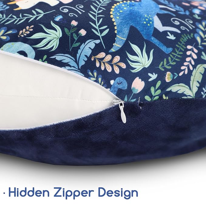 Newborn Lounger Cover for Boys Girls, Soft Comfortable Baby Lounger Cover 1 Pack Reversible Removable Fleece Slipover for Infant Lounger Pillow, Dinosaur (Cover Only)