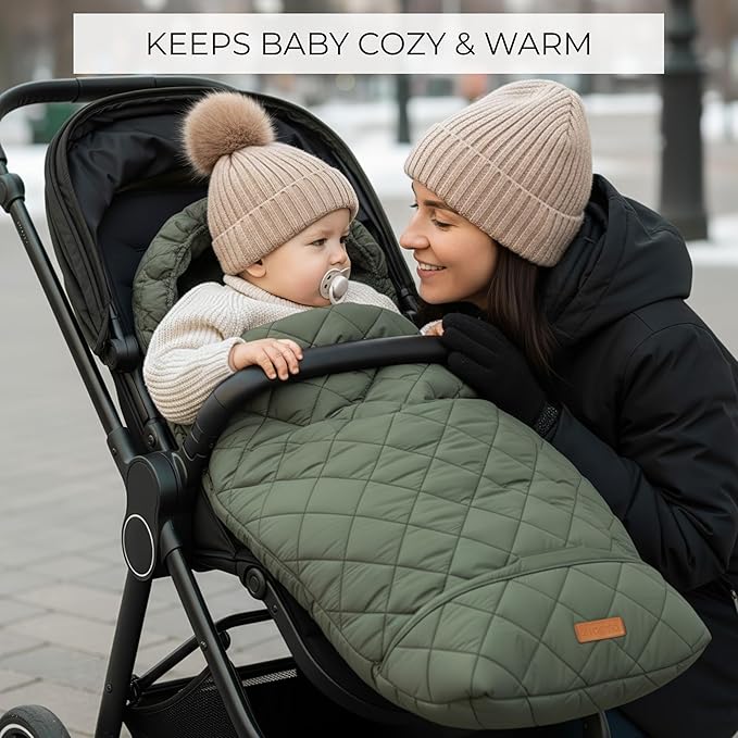 Warm and Cozy Winter Stroller Cover for Baby - Waterproof Bunting Bag with Soft Fleece Lining and Universal Fit for Strollers - Protective Footmuff Blanket for Ultimate Comfort in Wind, Rain & Snow