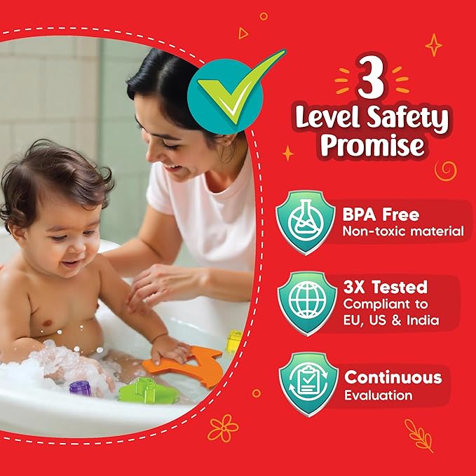 Imagimake Floating Bath Buddies |Leaps & Bounds Bath Toys for 6+ Months | Learning Toy for Newborn & Infant | 3-in-1 Play & Learn - Water Play, Color Matching & Shape Puzzle | Gift for Baby 6+ Months