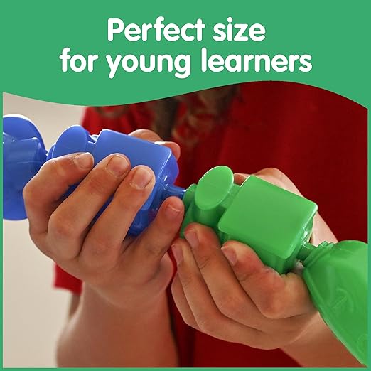 edxeducation Learning Advantage Transportation Linking Blocks - Set of 36 - 18m+ - Connecting Blocks for Toddlers - Early Construction, Sorting and Fine Motor Skills