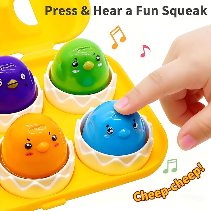 WEEJOYGAM Easter Eggs Toys for Toddlers 1-3, Matching Egg Montessori Toys for 1 2 3 Year Old Baby Boy Girl Easter Basket Stuffers 1st Birthday Gift, Sensory Color Sorting Shape Sorter Fine Motor Skill