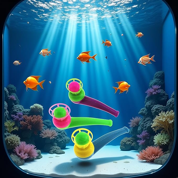 3Pcs Suspended Blowing Pipe Floating Ball Training Floating Blowing Balls Plastic Balls for Floating Blow Pipe Ball Activity Centers