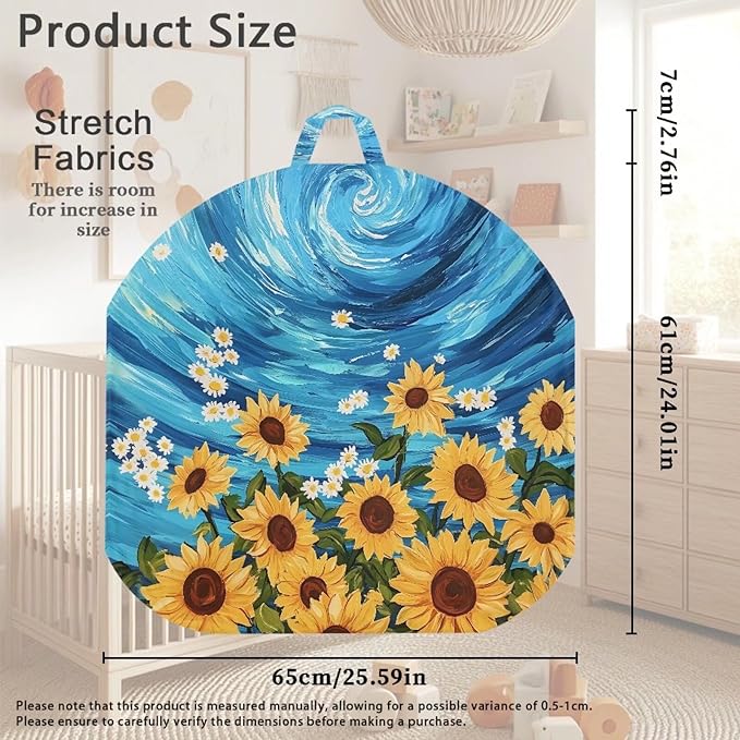 Newborn Lounger Cover, Sunflower Daisy Print Waterproof Infant Lounger Pillow Cover Soft Baby Lounger Slipcover Washable Infant Lounger Pillow Cover for Most Babies