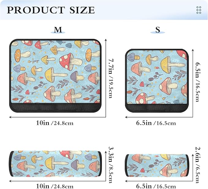 Cute Cartoon Mushrooms Seat Belt Covers 2 Pack Comfortable Seatbelt Pad Shoulder Pads Cushion for Adults Kids