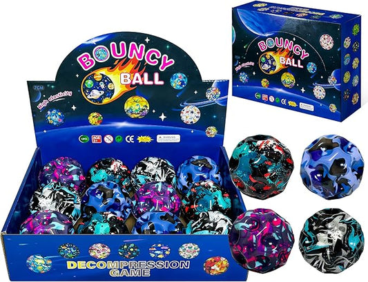 Space Moon Bouncy Ball - Moon Shape High Bouncing Ball for Hand-Eye Coordination - Ideal for Athletes - Great for Christmas, Halloween, Summer Camp, Easter
