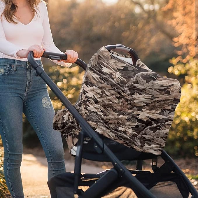 Camo Hunting Baby Stuff Car Seat Cover for Baby Carseat Covers for Girl Boy Stretchy Soft Breathable Breastfeeding Infant Car Seat Canopy Carrier Cover