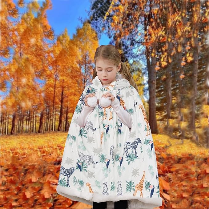 Insular Kids Car Seat Poncho, Baby Baby Girls Hooded Cape Cloak Coat