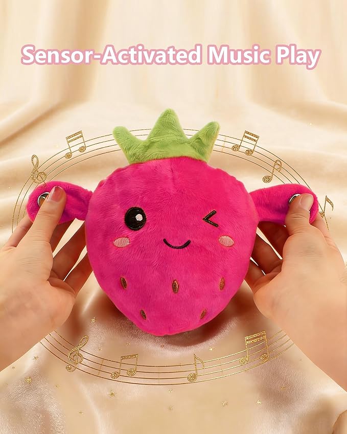 Baby Musical Sensory Toy,nteractive Musical Plush Toy with Sounds，Sensory Activity Learning Educational Kid Toy,Fun Christmas and Birthday Gifts Suitable for Multiplayer interaction (pink strawberry)