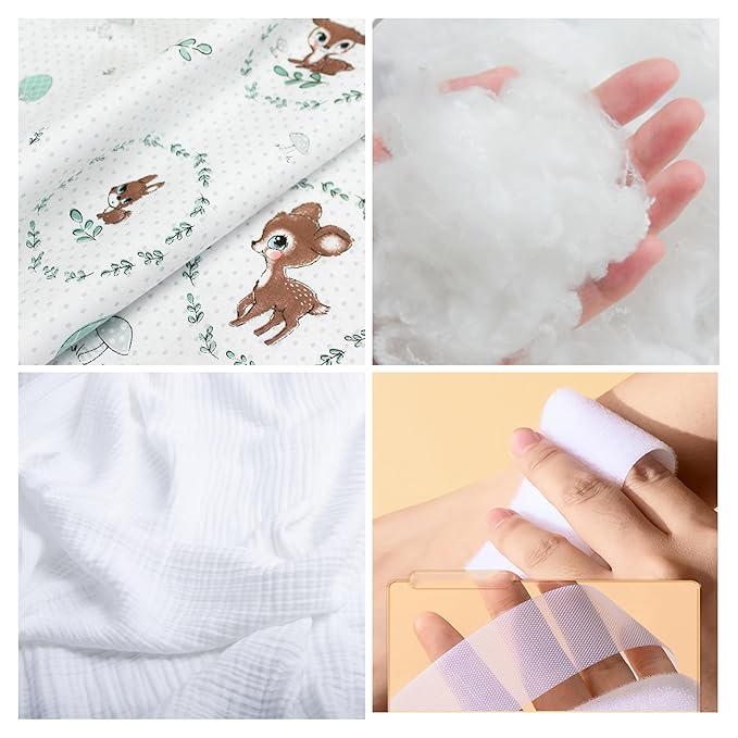 Soft Organic Helmet for Toddlers Learning to Walk, Ages 6–14 Months (Bunny on a White Background)