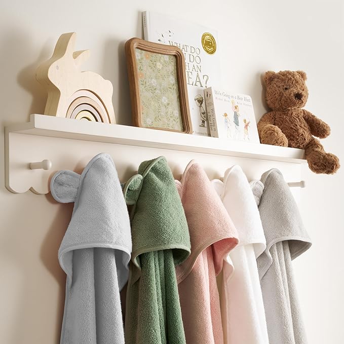 Natemia Hooded Baby Bath Towel - 100% Organic Cotton Baby Towels for Newborns, Toddlers, Boys, Girls - Soft Absorbent 450 GSM - Gentle on Sensitive Skin - Baby Shower Registry Gift (35" x 35")