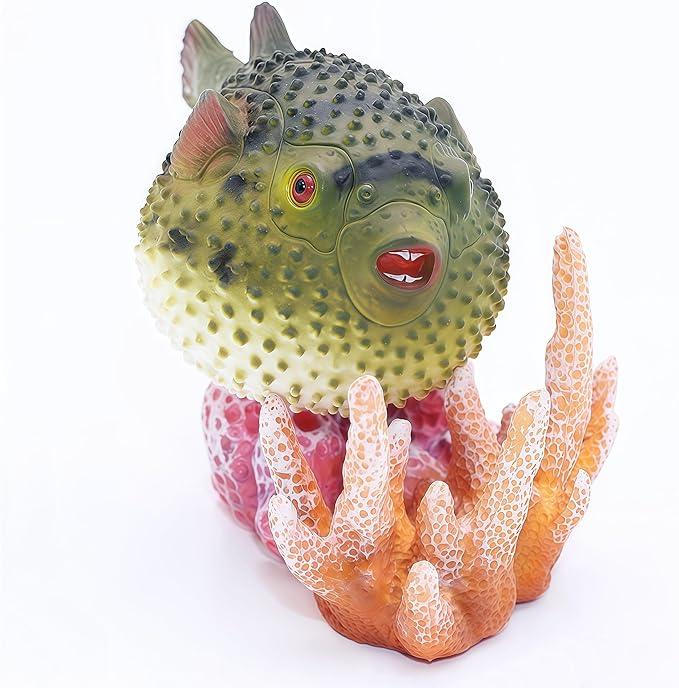 Gemini&Genius Pufferfish Toys for Kids, Realistic Puffer Fish Action Figures, Blowfish Toys, Under The Sea Life Figure Educational Gifts, Displays or Play Models, Collection for Kids Animal Lovers