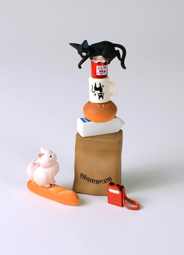 Ensky - Kiki's Delivery Service - Jiji Nosechara Assortment Stacking Figure, Studio Ghibli via Bandai Official Merchandise