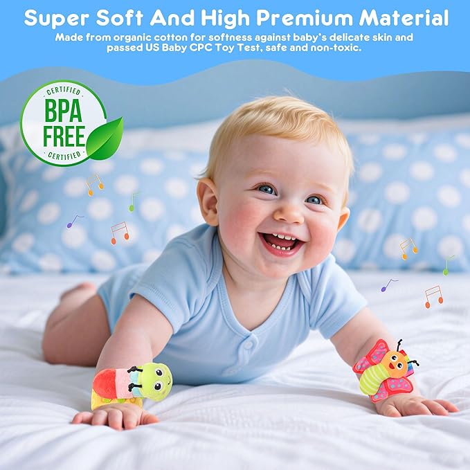 Baby Toys for 0-12 Months Newborn Boys and Girls Gifts Wrist Rattle Socks for Babies 0-6 Months Infant Girl Boy Toys for Babies As Shower Gifts