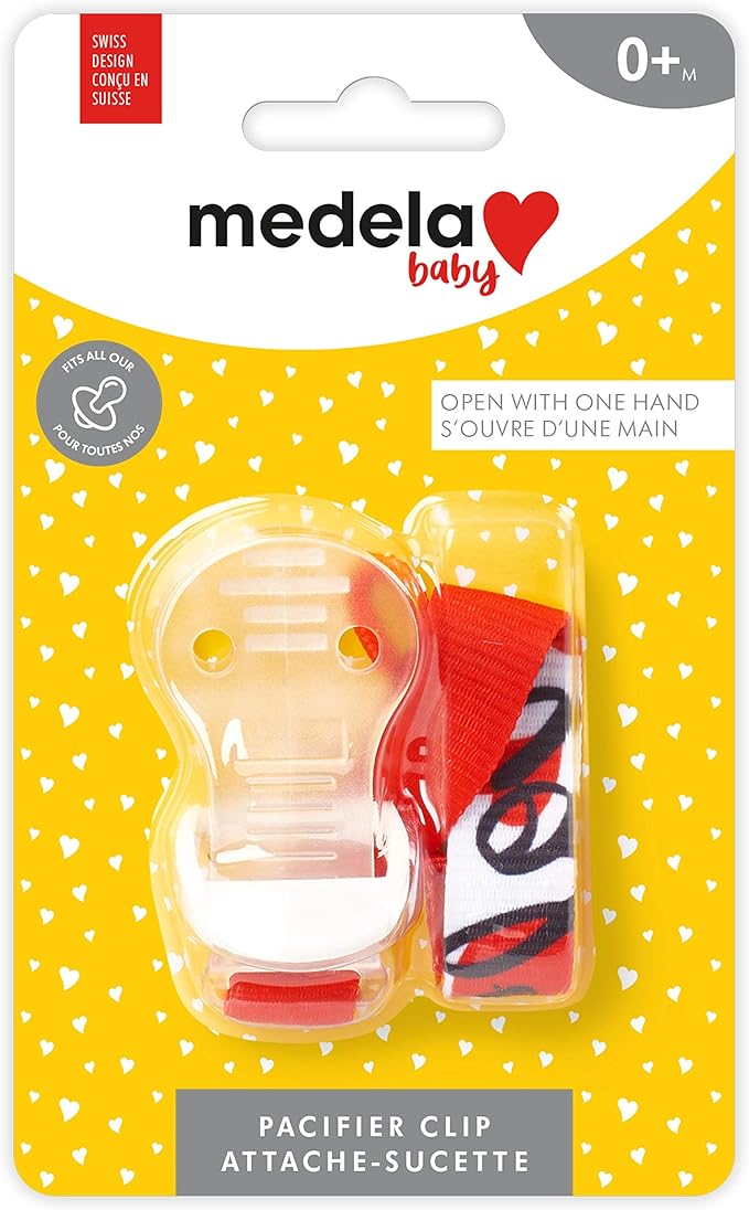 Medela Pacifier Clip Holder, Universal Design fits Most Pacifiers, BPA-Free, Opens with One Hand