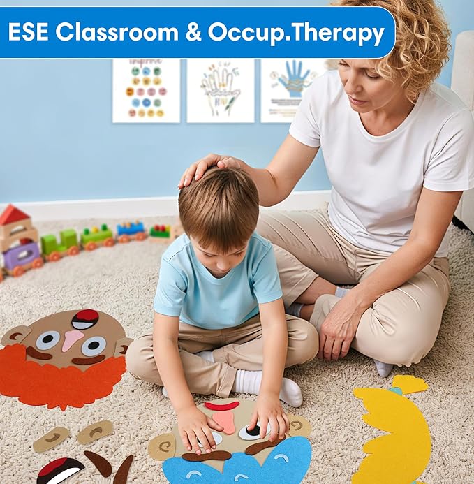 Montessori Toys for 3 Years Old Girls Boys Gifts, Busy Board Sensory Toys for Kids with 2 Faces Social Emotional Learning Feeling Educational Toys
