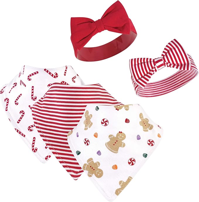 Hudson Baby Unisex Baby Cotton Bib and Headband Set