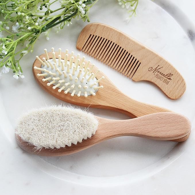 Custom Wooden Baby Brush Set | Personalized Wooden Baby Brush | Personalized Baby Gift Boys