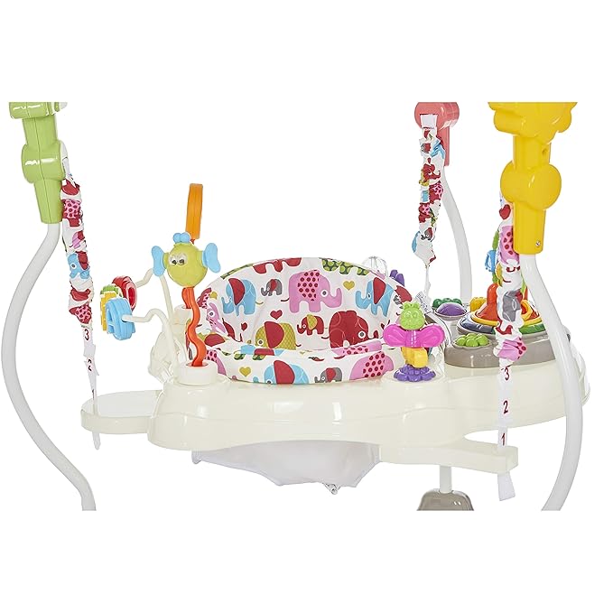 Dream On Me Zany 2-in-1 Activity and Center Bouncer in Elephant Print
