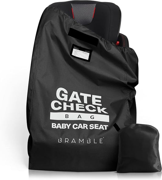 Bramble Infant Car Seat Travel Bag for Airplane - Waterproof Car Seat Cover for Airplane Travel 34" - Booster Seat Travel Bag Carseat Carrier for Airport - Black