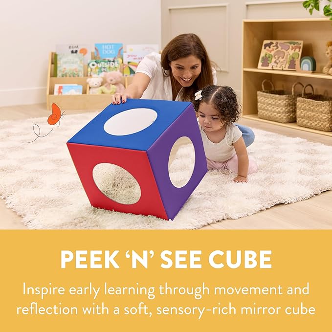 Peek 'n' See Sensory Activity Mirror Cube, Baby Essentials, Assorted