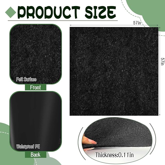 Outdoor Playhouse Mat - 57'' x 57'' Portable Outdoor Play House Activity Rug with Non Slip Backing Felt Outside Game House Play Mat Playhouse Pad Rug for Outside Home Floor